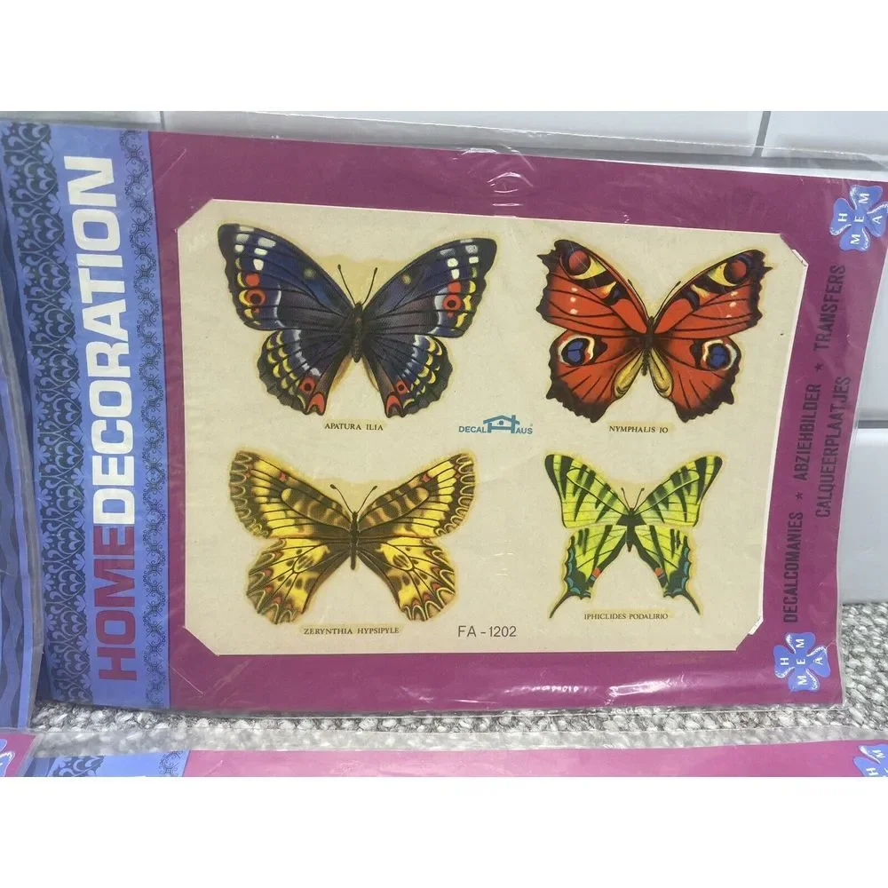 Butterfly Decals Transfers Bathroom Walls Decorations Bedroom VTG HTF‎ Belgium